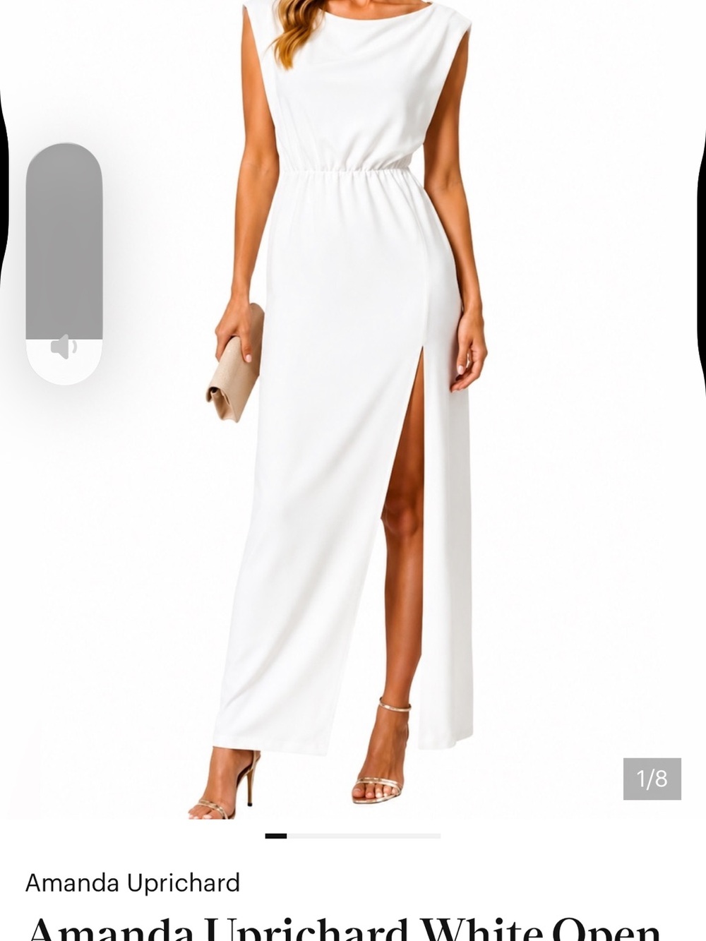 Amanda Uprichard White Sleeveless Maxi Dress with High Side Slit